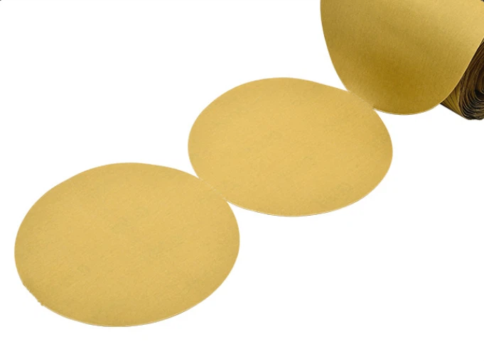 Gold adhesive backed sandpaper discs